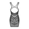 D608 Robe Noire Courte | Maille Élastique | Fauxseins.fr