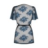 Peignoir Yassmyne Bleu Indigo Dentelle - Obsessive | Fauxseins.fr