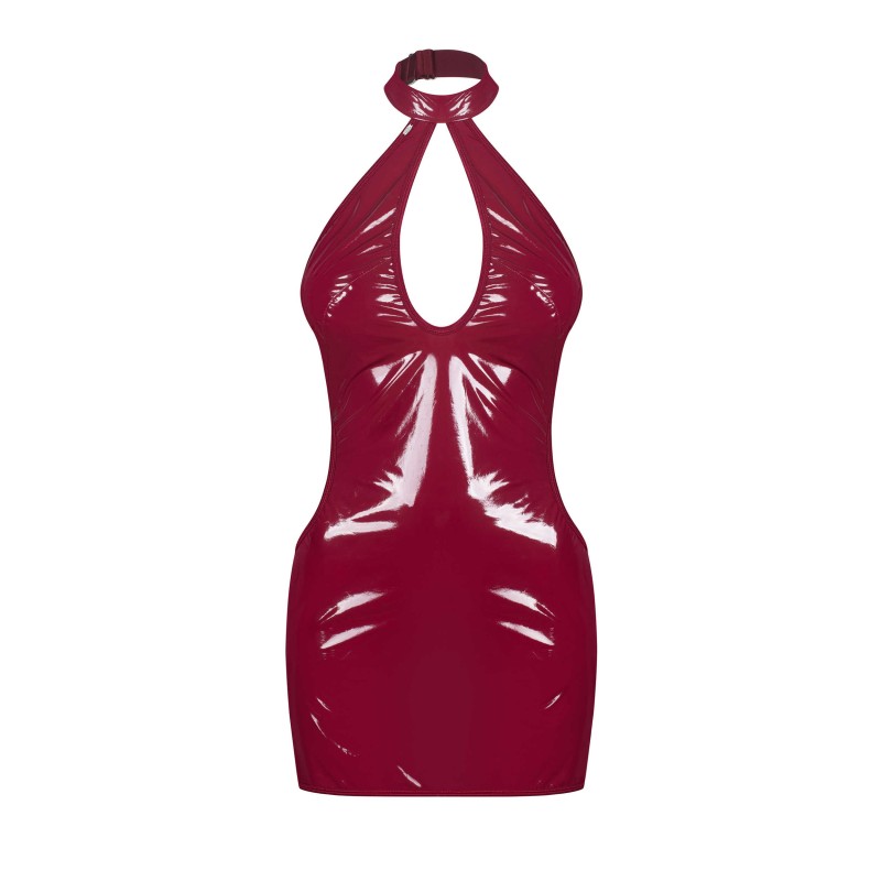 Redya Robe Rouge Glossy | Robe Courte Féminisante Obsessive