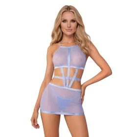 Robe Shaderi en filet bleu + string | Fauxseins.fr