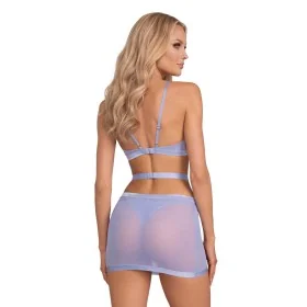 Robe Shaderi en filet bleu + string | Fauxseins.fr