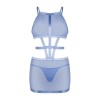 Robe Shaderi en filet bleu + string | Fauxseins.fr