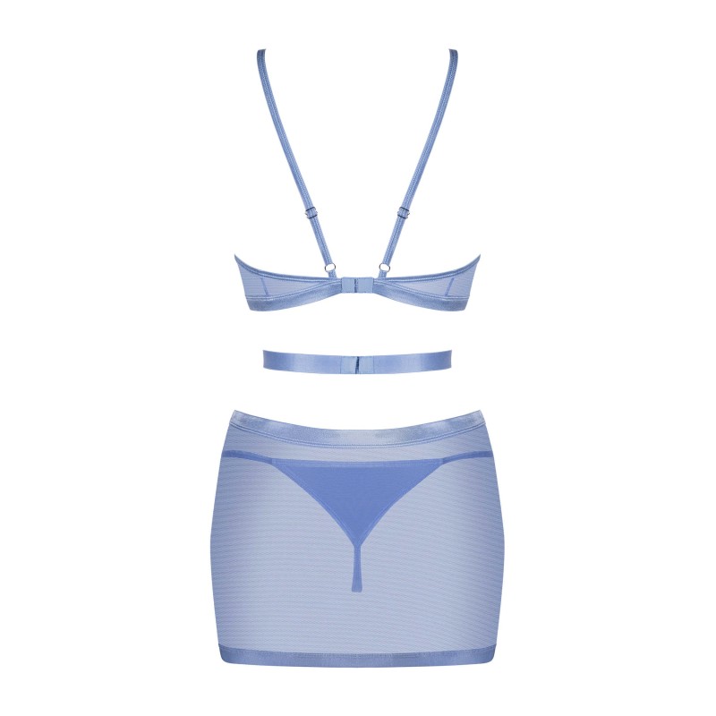 Robe Shaderi en filet bleu + string | Fauxseins.fr