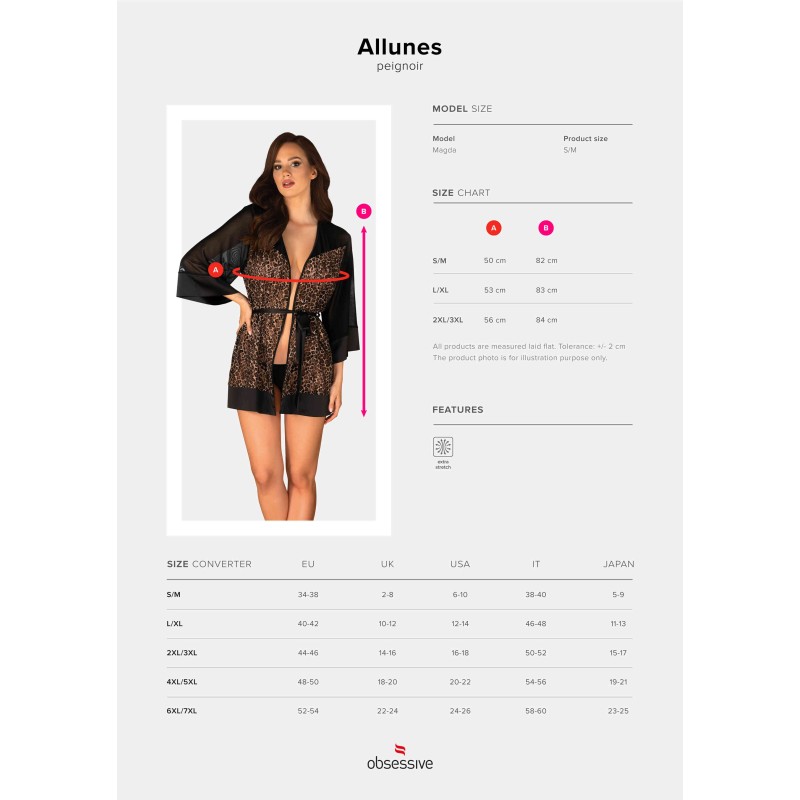 Peignoir Allunes Noir – Élégance & Sensualité | Fauxseins.fr