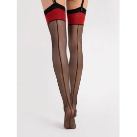 Bas Scarlett 20 DEN Noir - Couture & Jarretière | Fauxseins.fr