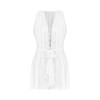 Heavenlly Peignoir Blanc - Dentelle & Maille Aérienne | Fauxseins.fr