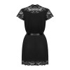 Peignoir Noir Dentelle Obsessive 810 | Fauxseins.fr