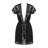 Peignoir Noir Dentelle Obsessive 810 | Fauxseins.fr