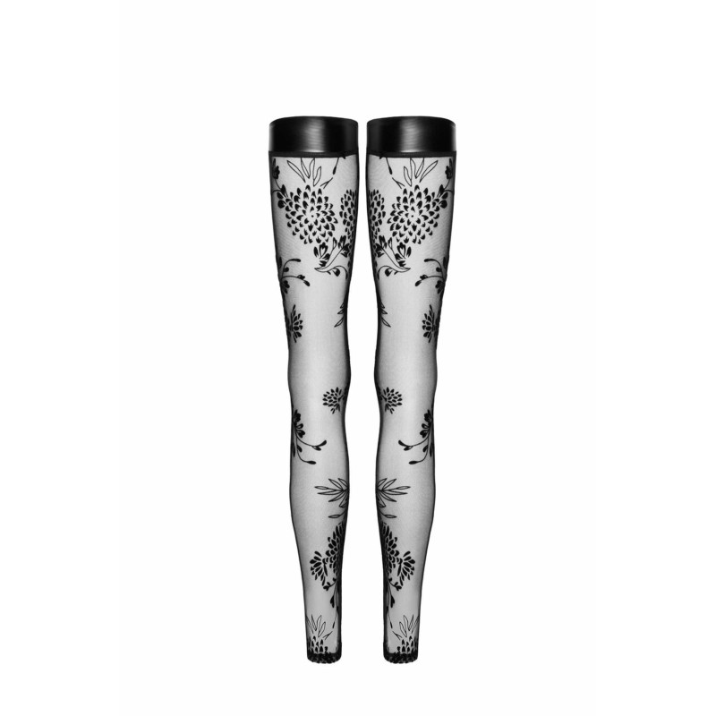 F243 Bas tulle broderie flock – Bas autofixants féminins