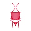 Lacelove Corset Rouge - Guêpière Dentelle Féminisation