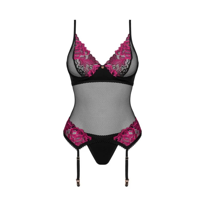Rosenty guêpière et string - Noir Obsessive
