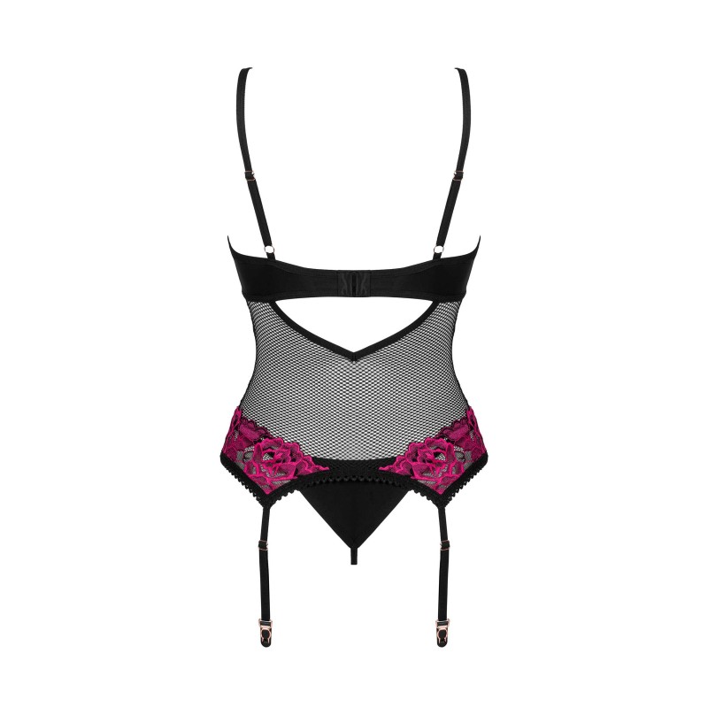 Rosenty Guêpière & String Noir | Féminisation | Fauxseins.fr