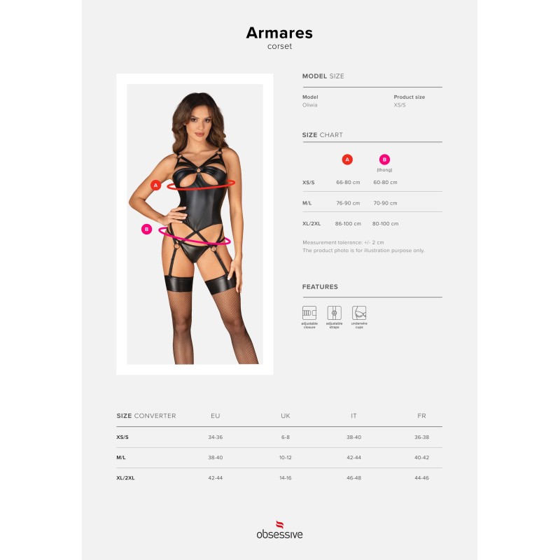 Guêpière Armares & String Noir | Lingerie Féminisation