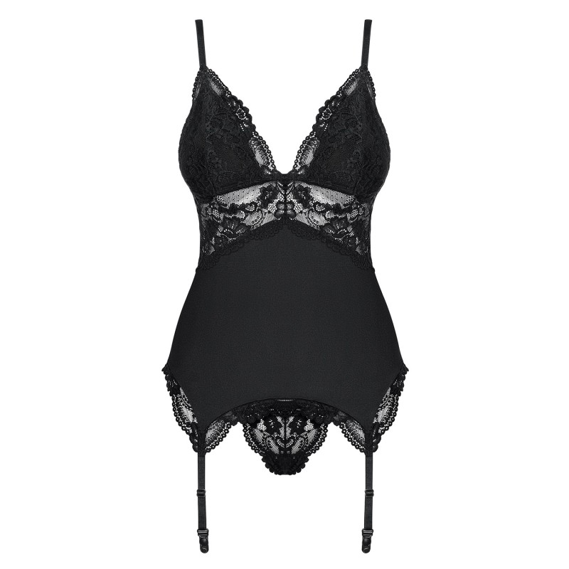 Guêpière Noire 810-COR-1 | Silhouette Féminine | Fauxseins.fr