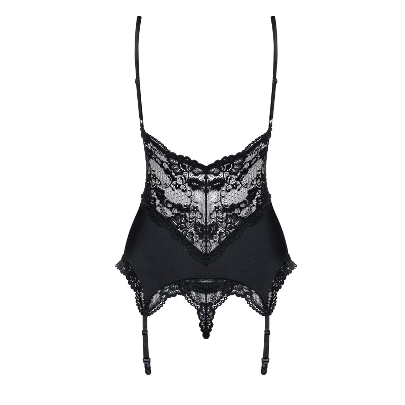 Guêpière Noire 810-COR-1 | Silhouette Féminine | Fauxseins.fr
