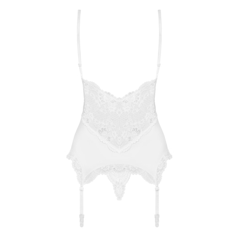 Guêpière Blanche 810-COR-2 | Corset Féminisation | Fauxseins.fr