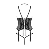 Alessya Corset et string noir Obsessive