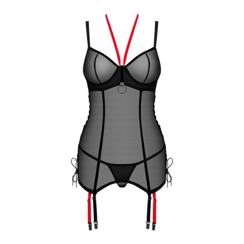 Glandez guêpière et string - Noir Obsessive