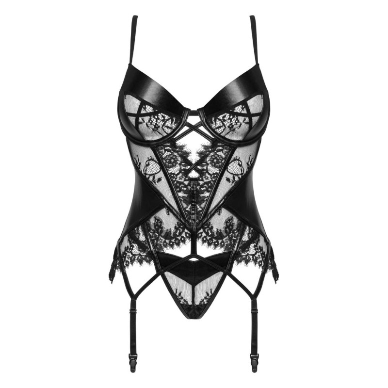 Leonela Corset Noir – Corset Sculptant & Élégant | Fauxseins.fr