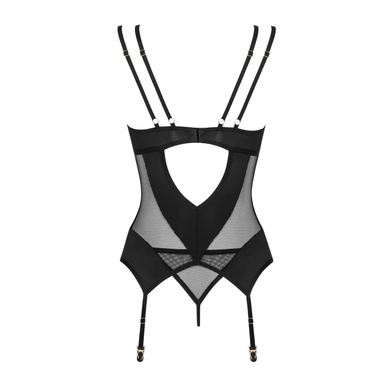 Nesari corset et string - Noir Obsessive