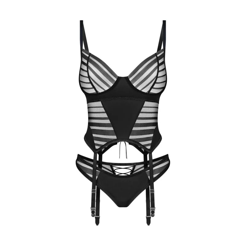 Lune Bellis corset et string - Noirs Obsessive