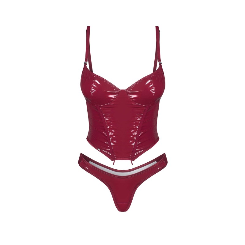 Redya Corset et String Rouge | Féminisation Fauxseins.fr