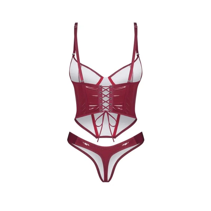 Redya Corset et string rouge Obsessive