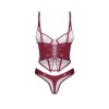 Redya Corset et String Rouge | Féminisation Fauxseins.fr