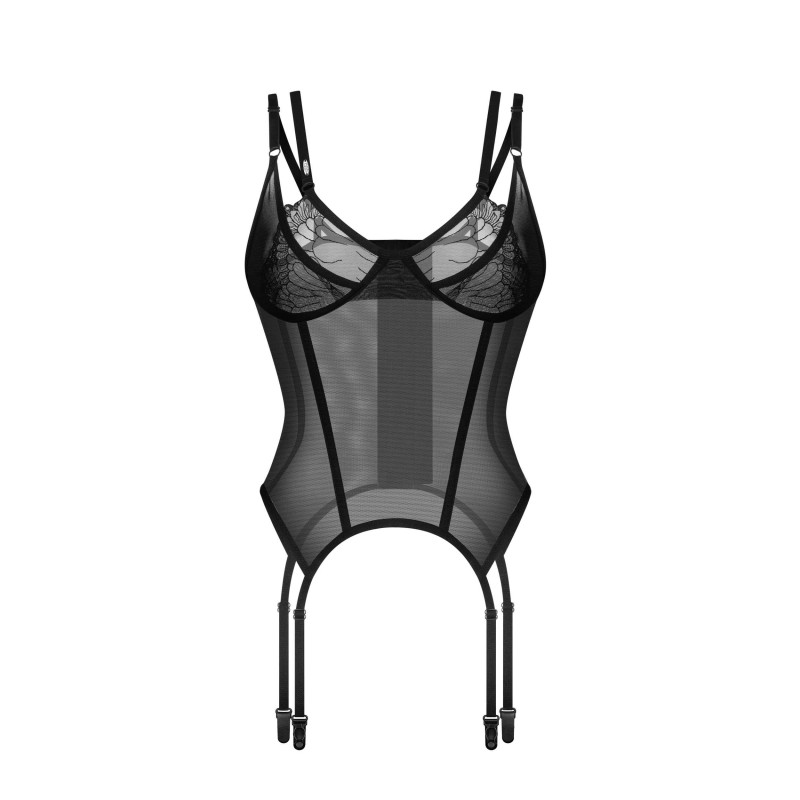 Arrowel Corset Noir - Guêpière Féminisante | Fauxseins.fr