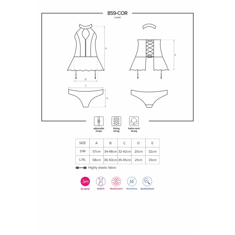 Guêpière Noire 859-COR-1 | Féminisation & Silhouette | Fauxseins.fr