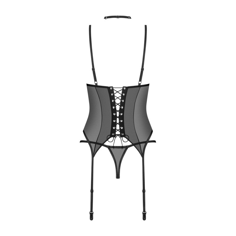 Donarella Corset & String Noir – Féminisation Élégante
