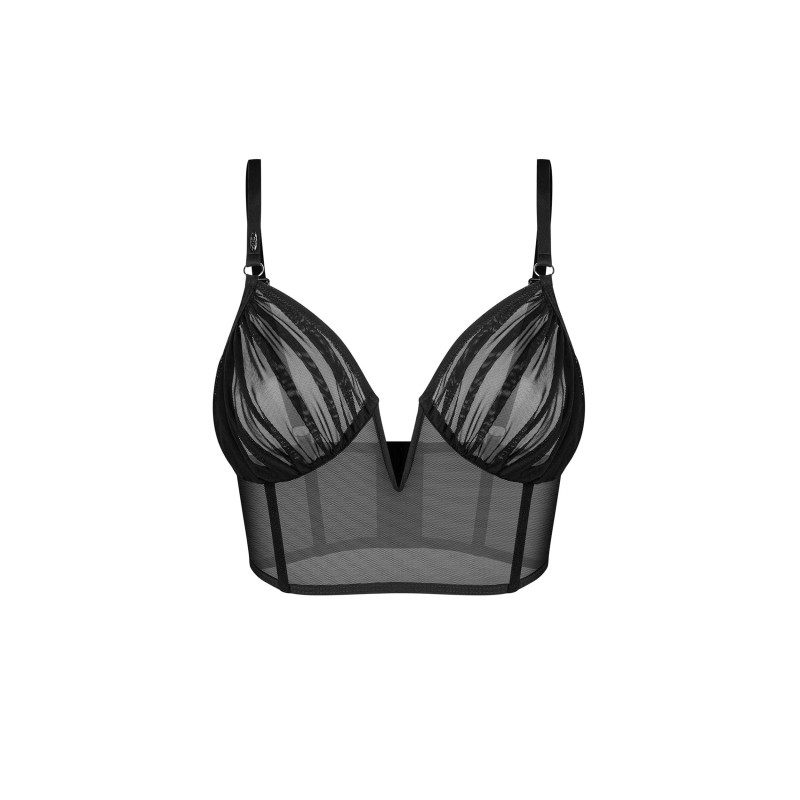 Aurorium Top Noir | Guêpière Gainante Féminisation