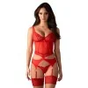 Cupide Desir corset et string - Rouge Obsessive