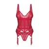 Cupide Desir corset et string - Rouge Obsessive