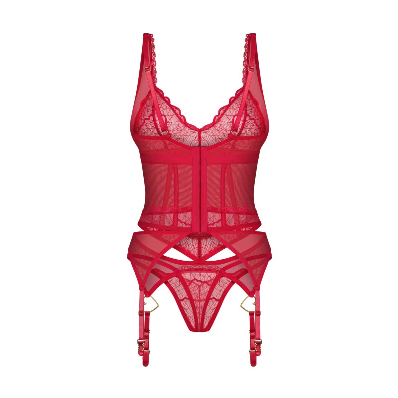 Corset et String Rouge Cupide Désir | Fauxseins.fr