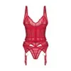 Cupide Desir corset et string - Rouge Obsessive