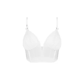 Aurorium Top Blanc – Corset Féminisant Élégant | Fauxseins.fr