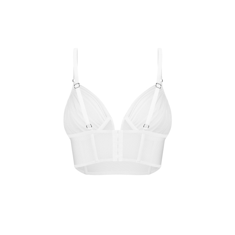 Aurorium Top Blanc – Corset Féminisant Élégant | Fauxseins.fr