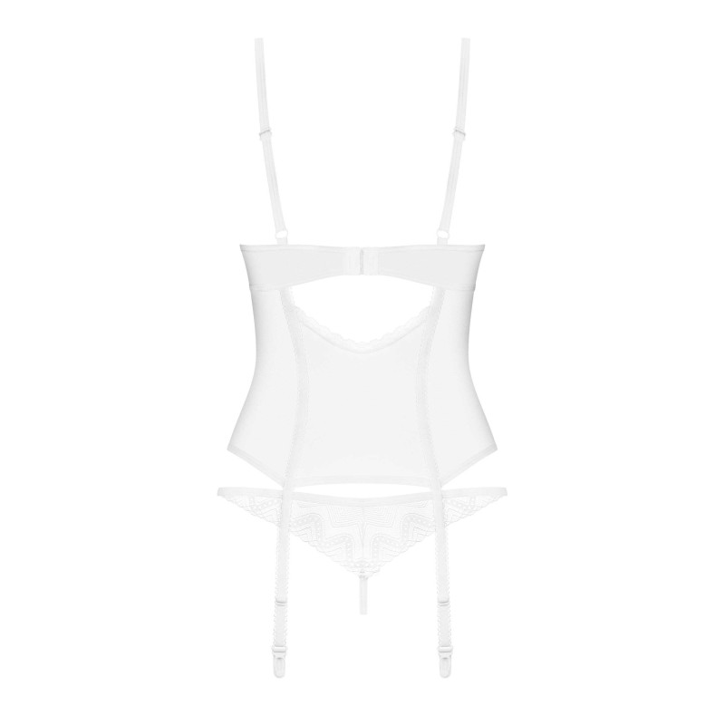 Alissium Corset et String Blancs | Lingerie Féminisation