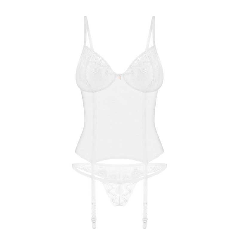 Alissium Corset et String Blancs | Lingerie Féminisation