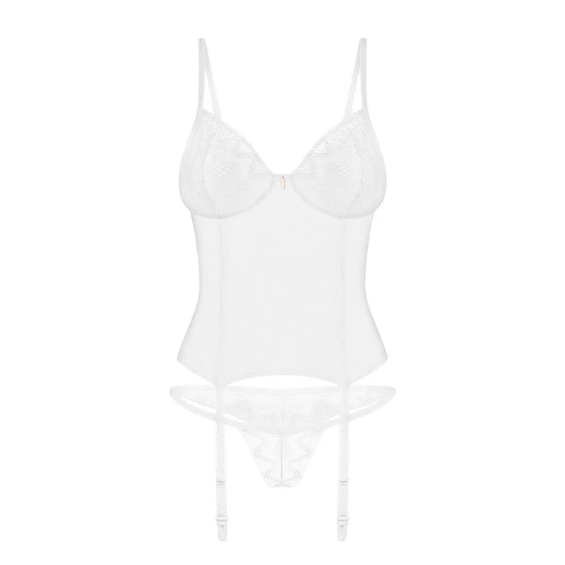 Alissium corset et string - Blancs Obsessive