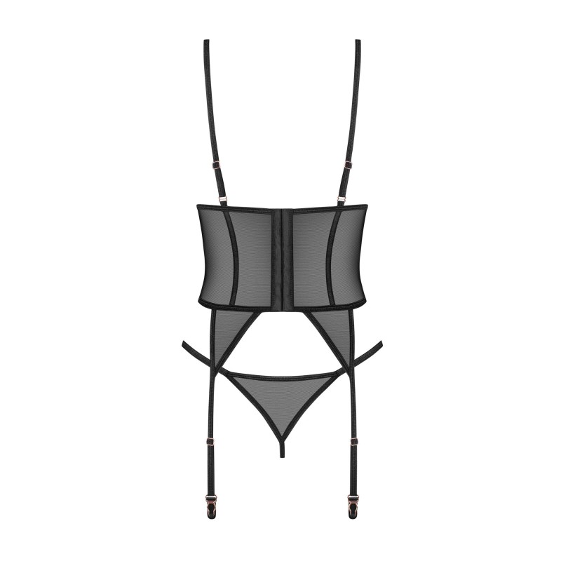 Euridia Corset & String Noirs – Féminisation Élégante