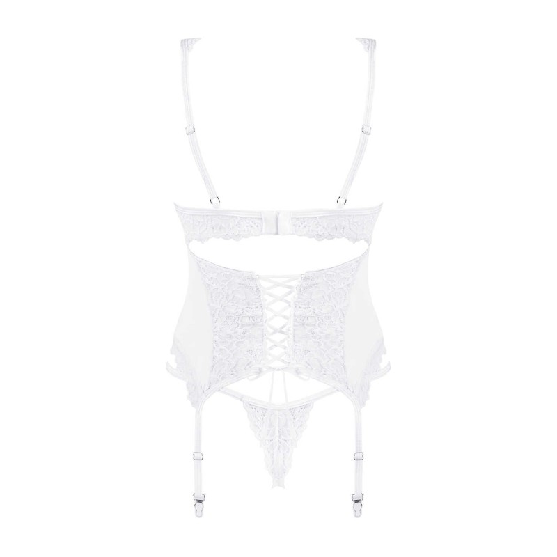 Corset & String Blanc Amor Blanco | Féminisation | Fauxseins.fr