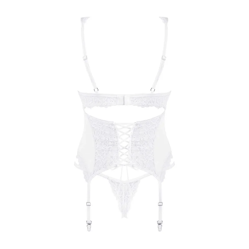 Corset et string blanc Amor Blanco Obsessive