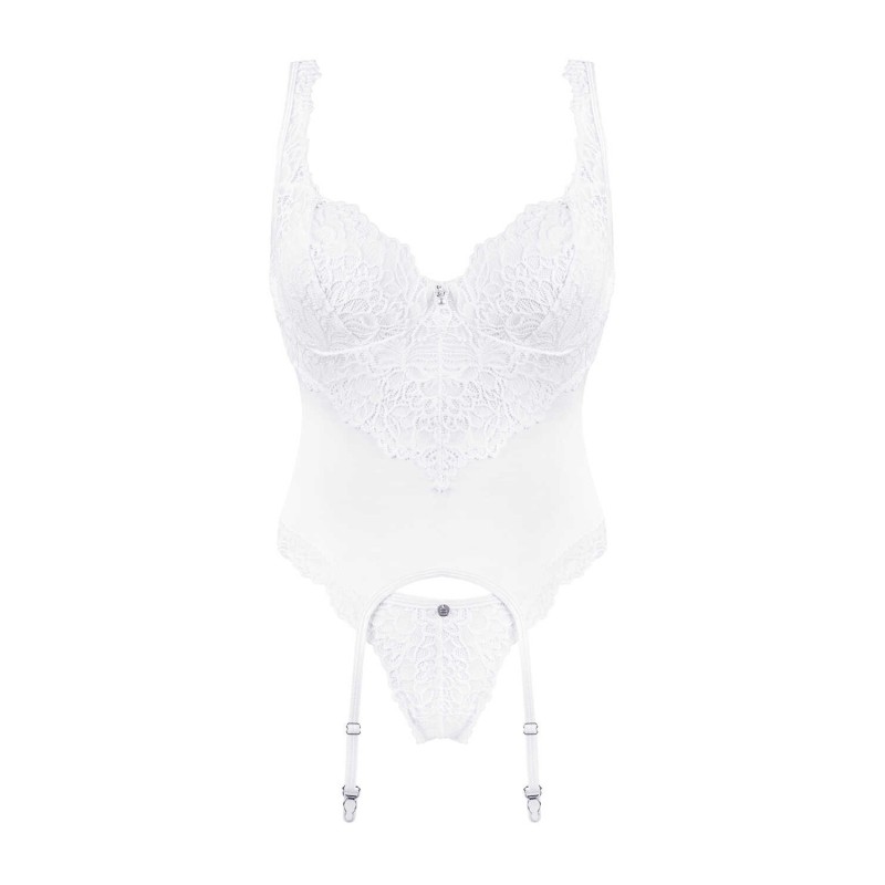 Corset & String Blanc Amor Blanco | Féminisation | Fauxseins.fr