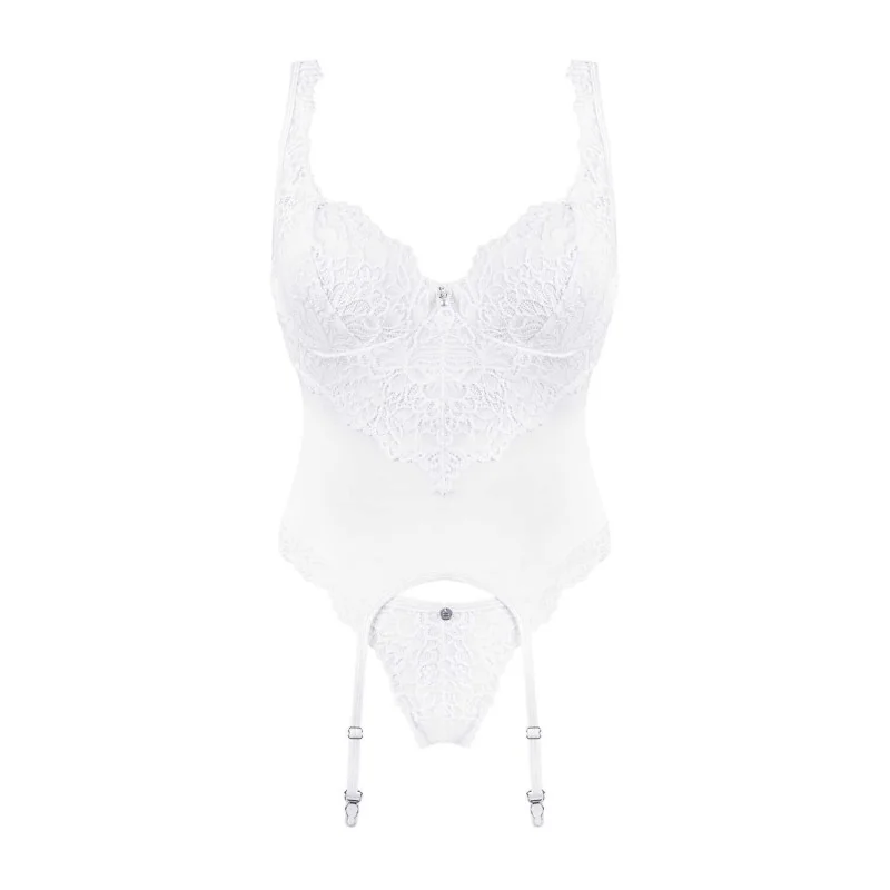 Corset et string blanc Amor Blanco Obsessive