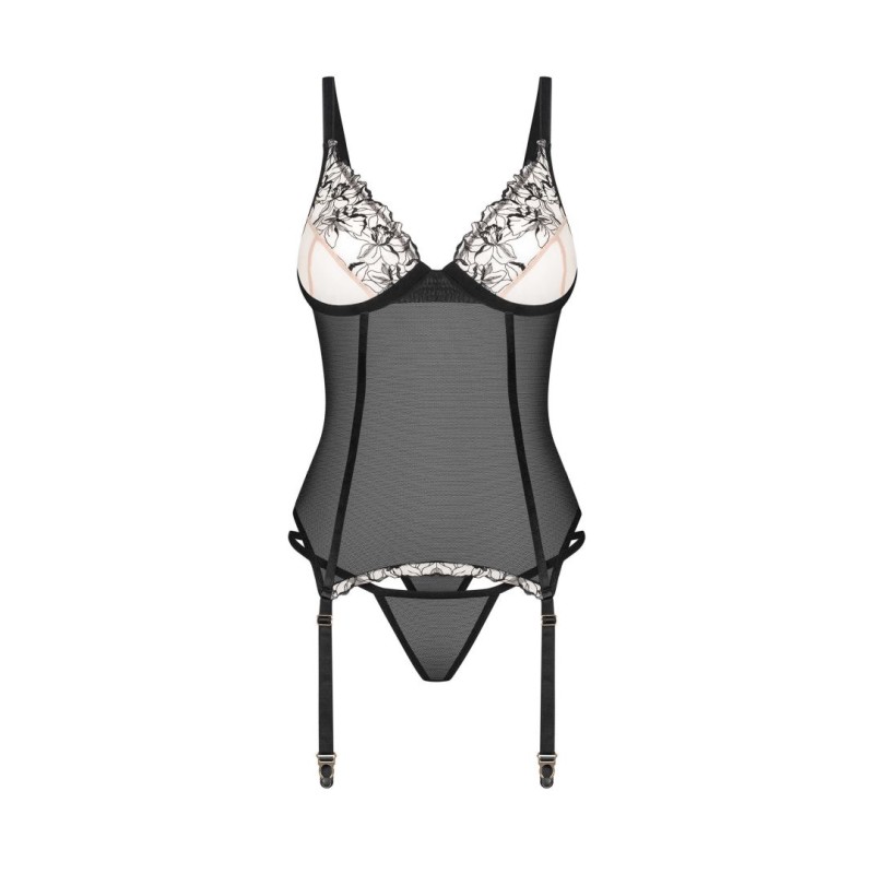 Vila blanes corset et string - Noirs Obsessive par votre fournisseur Tendance Sensuelle 
