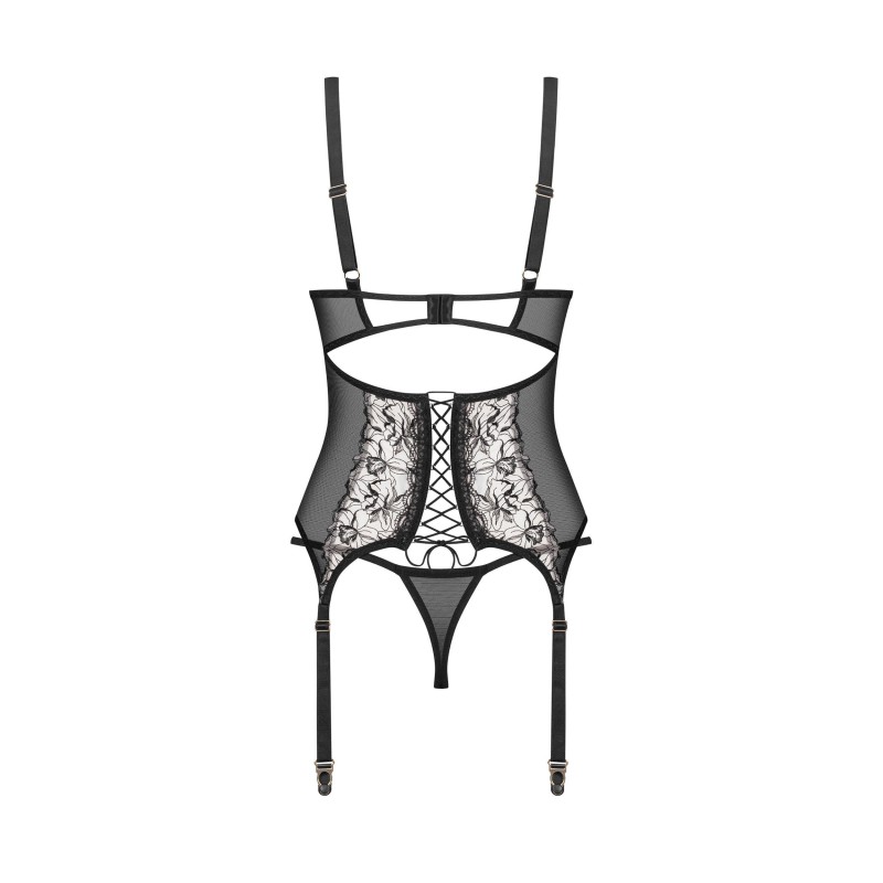Vila blanes corset et string - Noirs Obsessive par votre fournisseur Tendance Sensuelle 
