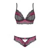 Tulia Ensemble Lingerie 2 pcs Noir et Fuchsia | Fauxseins.fr