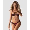 Tulia Ensemble Lingerie Ouvert 2 pcs Noir & Fuchsia | Fauxseins.fr